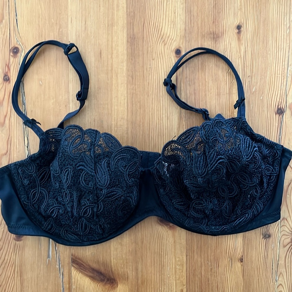 Victoria’s Secret Black Embroidery Bra, 36C